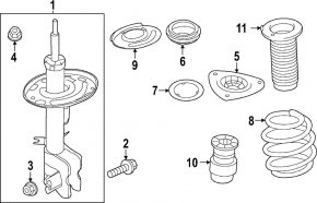 Front left shock absorber support Nissan Rogue 21-24