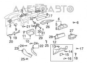 Dashboard trim lower knee driver's Lexus ES300 ES330 beige