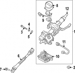 Steering column EUR Kia Forte 19-21