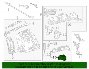 Front right side member nose for Toyota BZ4X 23-25