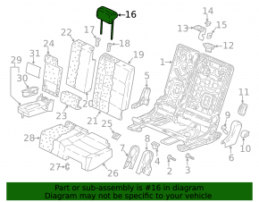 Headrest rear central VW Tiguan 18 - black, leather