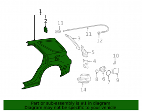 Quarter wing rear left Lexus RX300 98-03