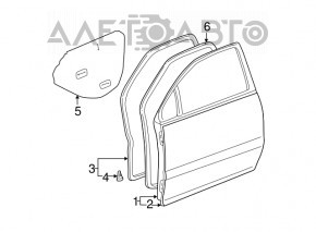Door seal front left gray Lexus RX300 98-03