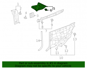 Left rear pillar trim for Toyota Solara 2.4 04-06