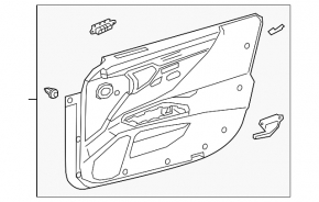 Front right door panel for Lexus ES250 ES300h ES350 19-23 black leather
