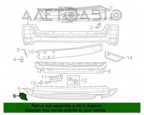Jeep Compass 11-16 Rear Bumper Tow Hook Cap Structure