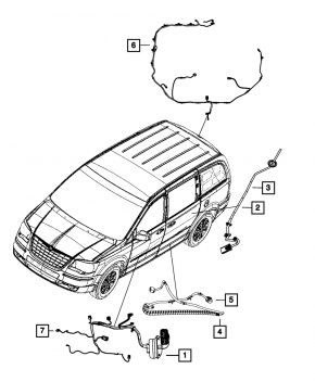 Wiring rear right door Dodge Grand Caravan 11-20
