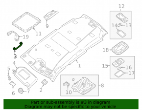 Front right ceiling handle Nissan Pathfinder 13-20 gray