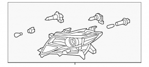 Right front headlight for Toyota Venza 2009-2015, halogen