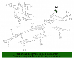 Rear left muffler bracket Chevrolet Equinox 18-22