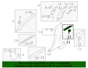 Rear right outer door sill plate for Kia Sportage 17-22, black