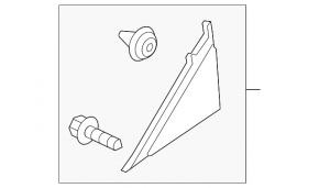 Triangle wing molding left Hyundai Sonata 15-19 mat