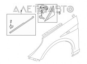 Triangle wing molding left Hyundai Sonata 15-19 mat