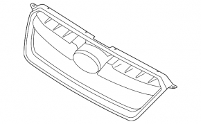 Black radiator grille assembly for Subaru Impreza 12-14, gray molding