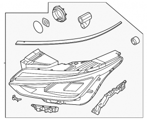 Kia EV6 22-24 LED front left headlight assembly, sand, broken mount