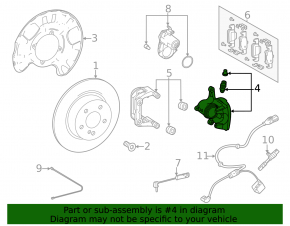 Rear right caliper assembly for G-class W463 19- for 340mm disc