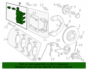 Front left caliper assembly for Mercedes H247 GLA 20-26