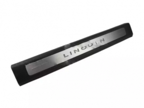 Lincoln MKZ 17-20 front left door sill plate, chrome with backlight, black, scratches