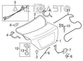 Nissan Versa 12-19 usa trunk lid for spoiler