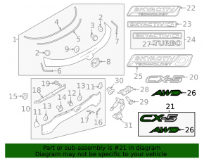 Mazda CX-5 2020 CX5 AWD tailgate emblem