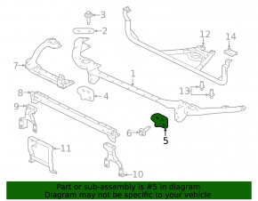 Upper left radiator bracket for Jaguar F-Pace 17-25 R-Dynamic
