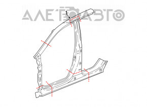 Body pillar central left Honda CRV 17-22 on the body, butt