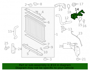 Thermostat housing assembly Lexus ES350 13-18