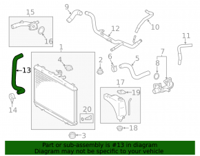 Cooling pipe lower Toyota Sienna 17-20 3.5