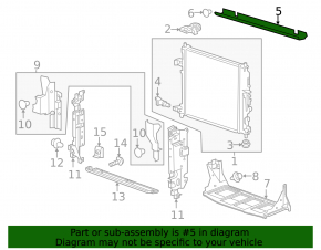 Upper radiator deflector Chevrolet Camaro 16-23 6.2