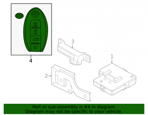 Nissan Rogue 21-22 S 3-Button Key, Type 2