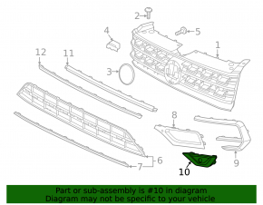 Front bumper plug right VW Atlas 18-20 for parking sensors, R-Line