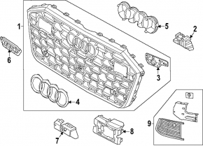 Lower grille of the front bumper left Audi A6 24-25