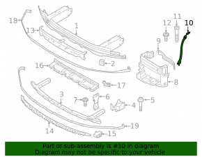 Front bumper reinforcement cable, right, BMW 5 G30 17-17