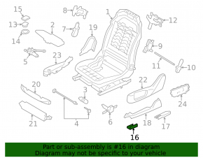 Front right passenger seat runner trim for BMW X5 F15 14-18 black