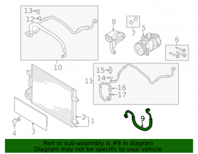 Air conditioning condenser-compressor pipe VW Passat b8 16-19 USA 1.8T