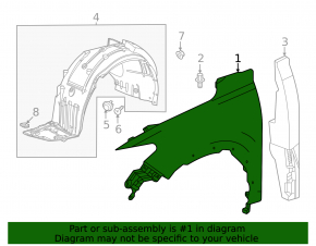 Front left fender Honda HR-V 23-26