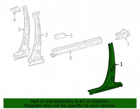 Body pillar center left Lexus RX350 RX450h 10-15