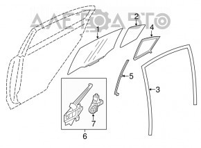 Glass door rear right Subaru Impreza 5d 17-23