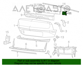 Front bumper bracket right Dodge Challenger 15-23 rest metal