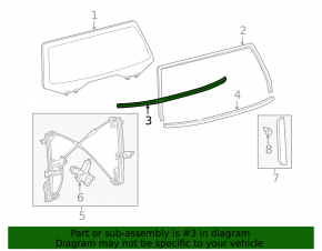 Molding trunk door door-glass Toyota Sequoia 08-16 mat
