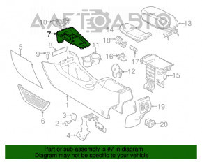 Jeep Cherokee KL 19-23 center console trim, black gloss with indicator, scratches, swollen coating