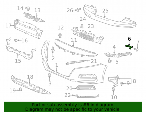 Front bumper mount left wing Honda Accord 18-22
