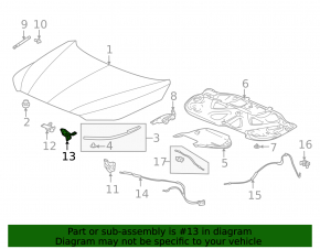 Right hood latch hook Acura MDX 22-26