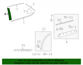 Door trim side rear left Lexus RX350L RX450hL 18-22 long front