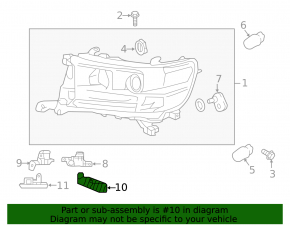 Left headlight mount lower right Toyota Land Cruiser 16-21 rest.