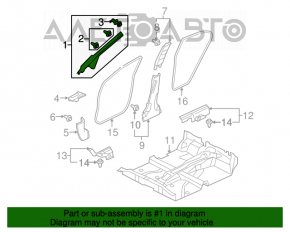Right front pillar trim for Honda Civic 4D 06-09