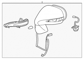 Left side mirror assembly for Lexus RX350 RX450h 10-12