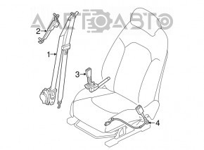 Passenger seat belt Hyundai Sonata 15-17 beige shot