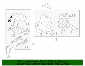 Rear row of seats 2 row Kia Sorento 10-15 rag black