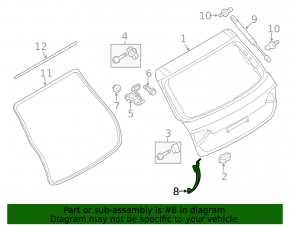 Left tailgate hinge trim Audi Q7 4L 10-15 black